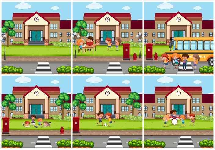 Set of school background vector