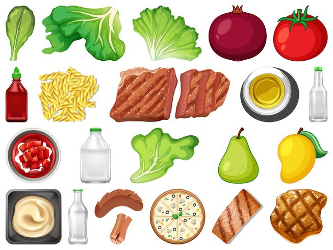 Set of food element vector