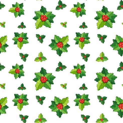 Seamless background template with mistletoes vector