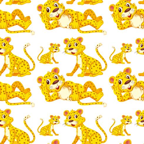 Leopard on seamless pattern vector