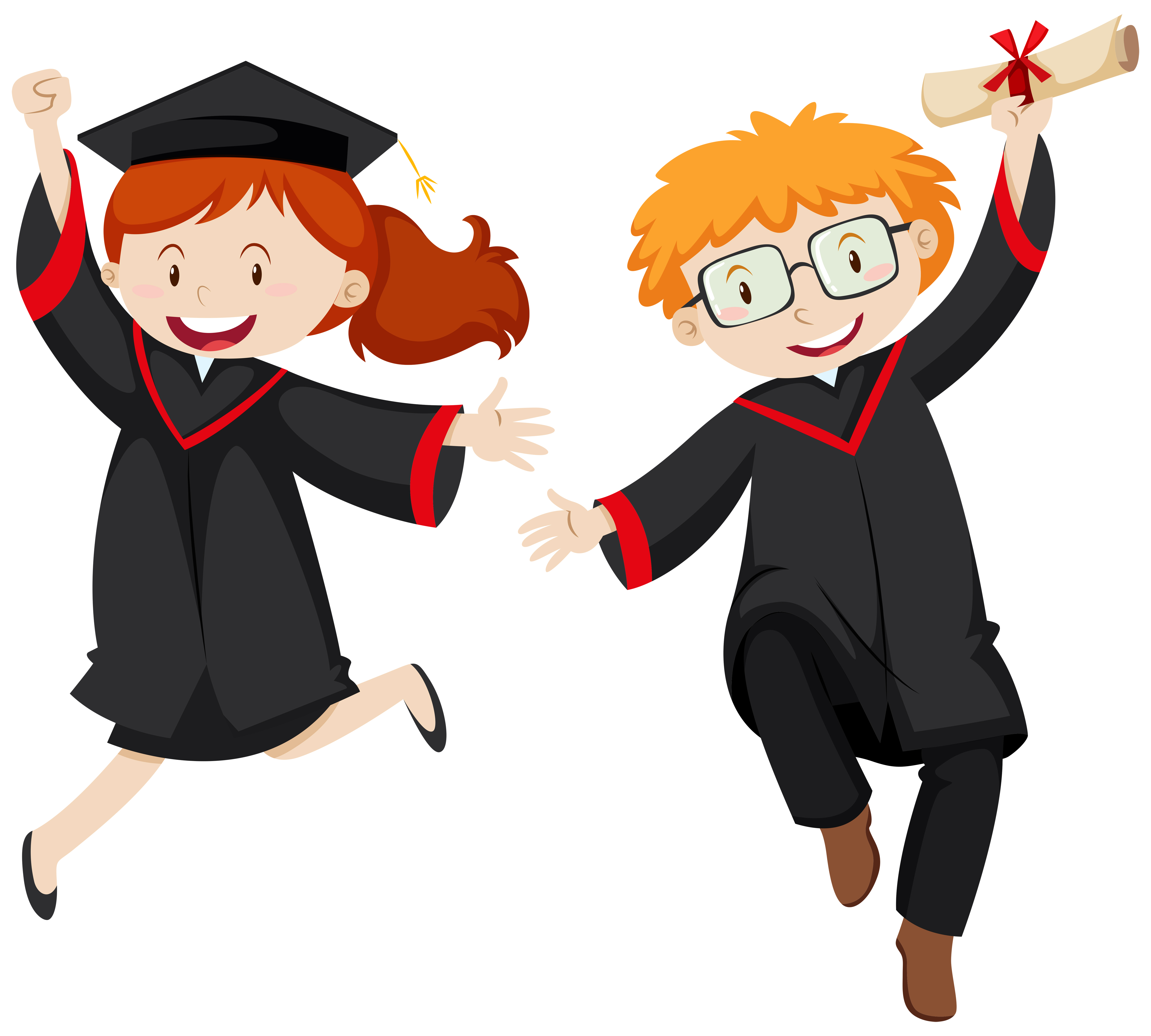 Download Two graduated students in graduation gowns 591420 - Download Free Vectors, Clipart Graphics ...