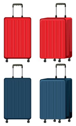 Set of luggage on white background vector