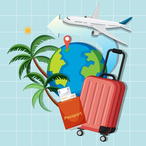 Travel objects concept design vector