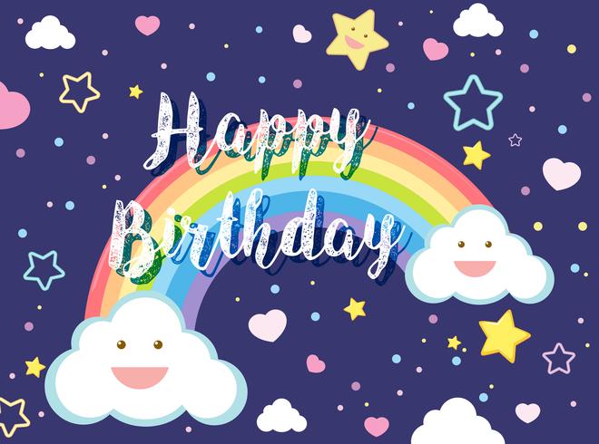 Happy Birthday Card Beautiful Sky vector