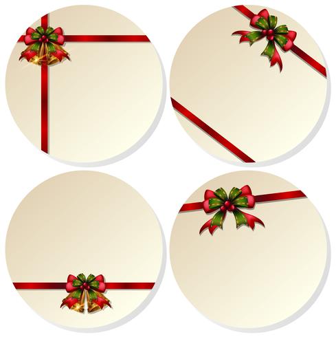 Four round cards with christmas bells vector