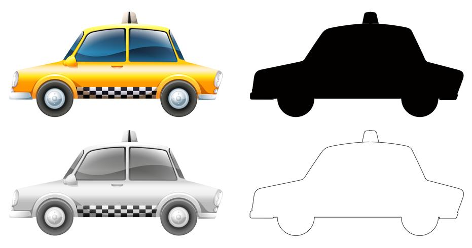 Set of taxi car vector