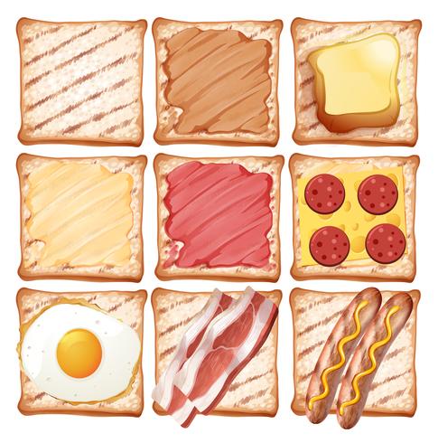 A Set of Breakfast Toast vector