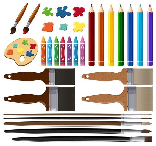 Set of painting tools vector