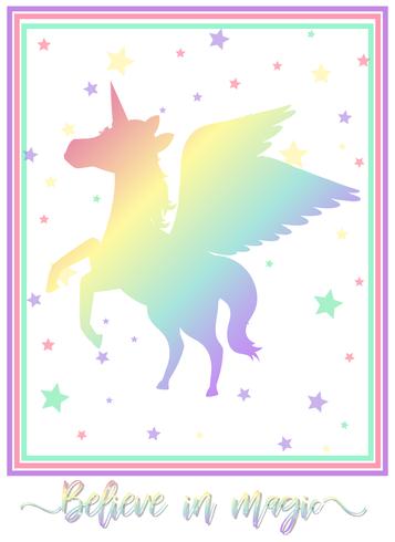 A Colourful Unicorn Background on White vector