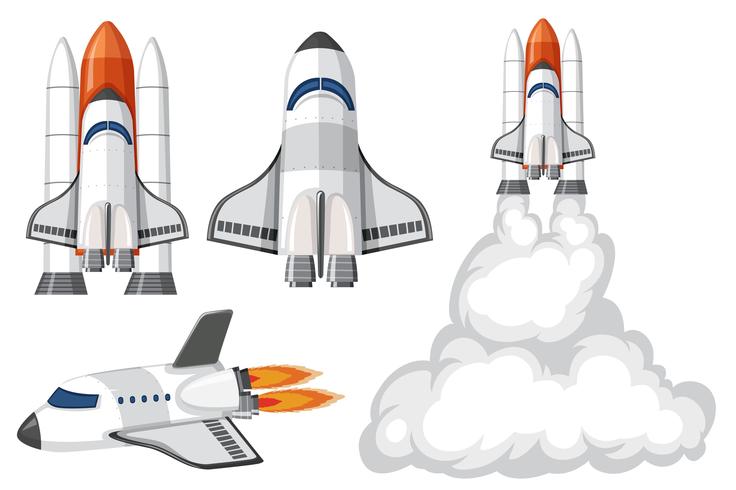 Set of isolated spaceship vector