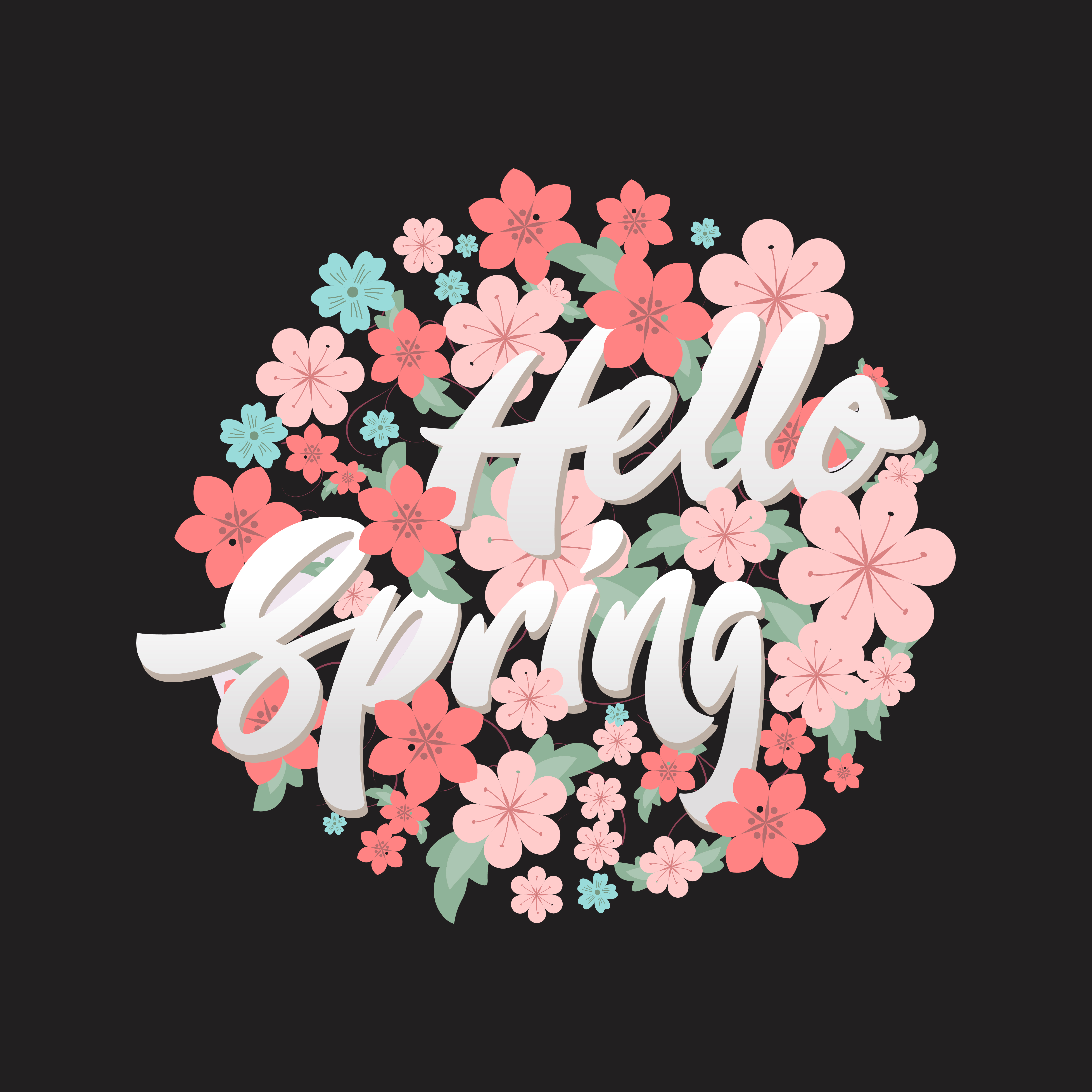 Hello spring flower circle design template. 592081 Vector Art at Vecteezy