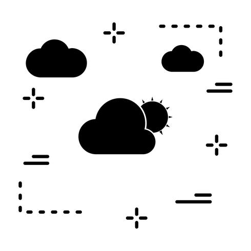 Vector sol y nube icono