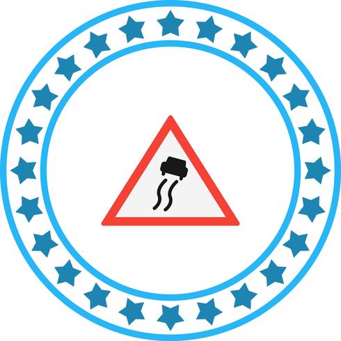Vector Slippery Road Sign Icon