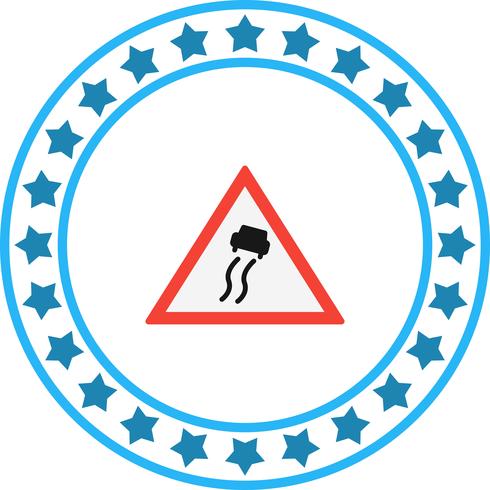 Icono de signo de carretera resbaladiza vector