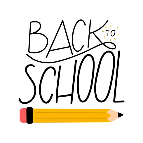 Lettering About Back To School With Pencil vector