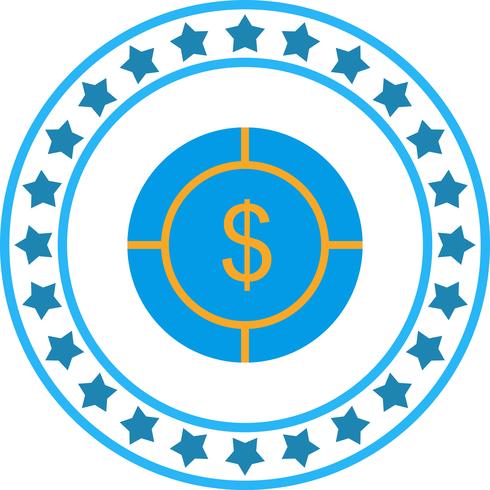 Vector icono de dólar objetivo