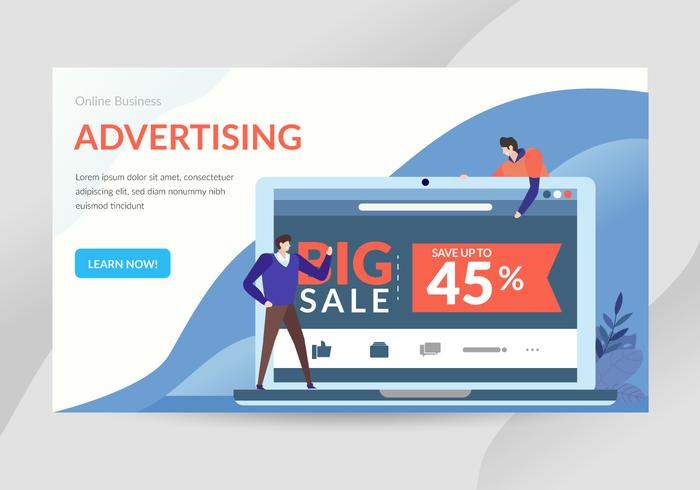 Online Advertising Concept Character Illustration vector