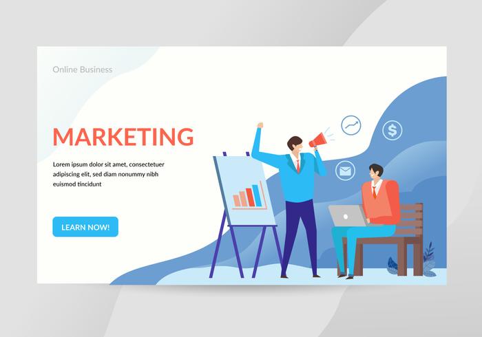 Marketing Concept Ilustración Landing Page Web vector