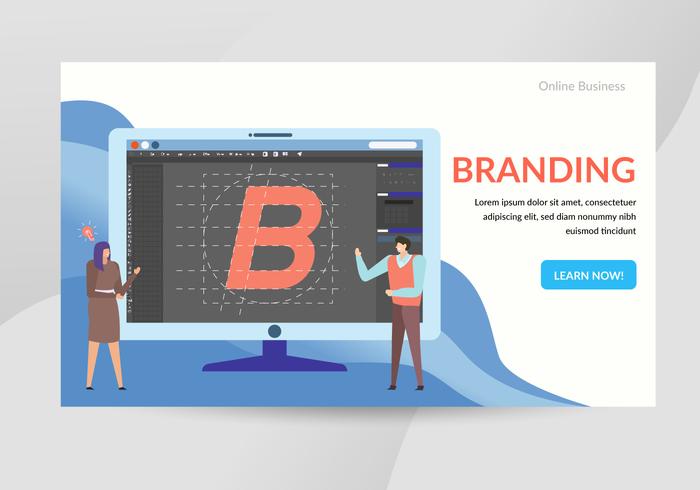 Branding Concept Character Illustration vector