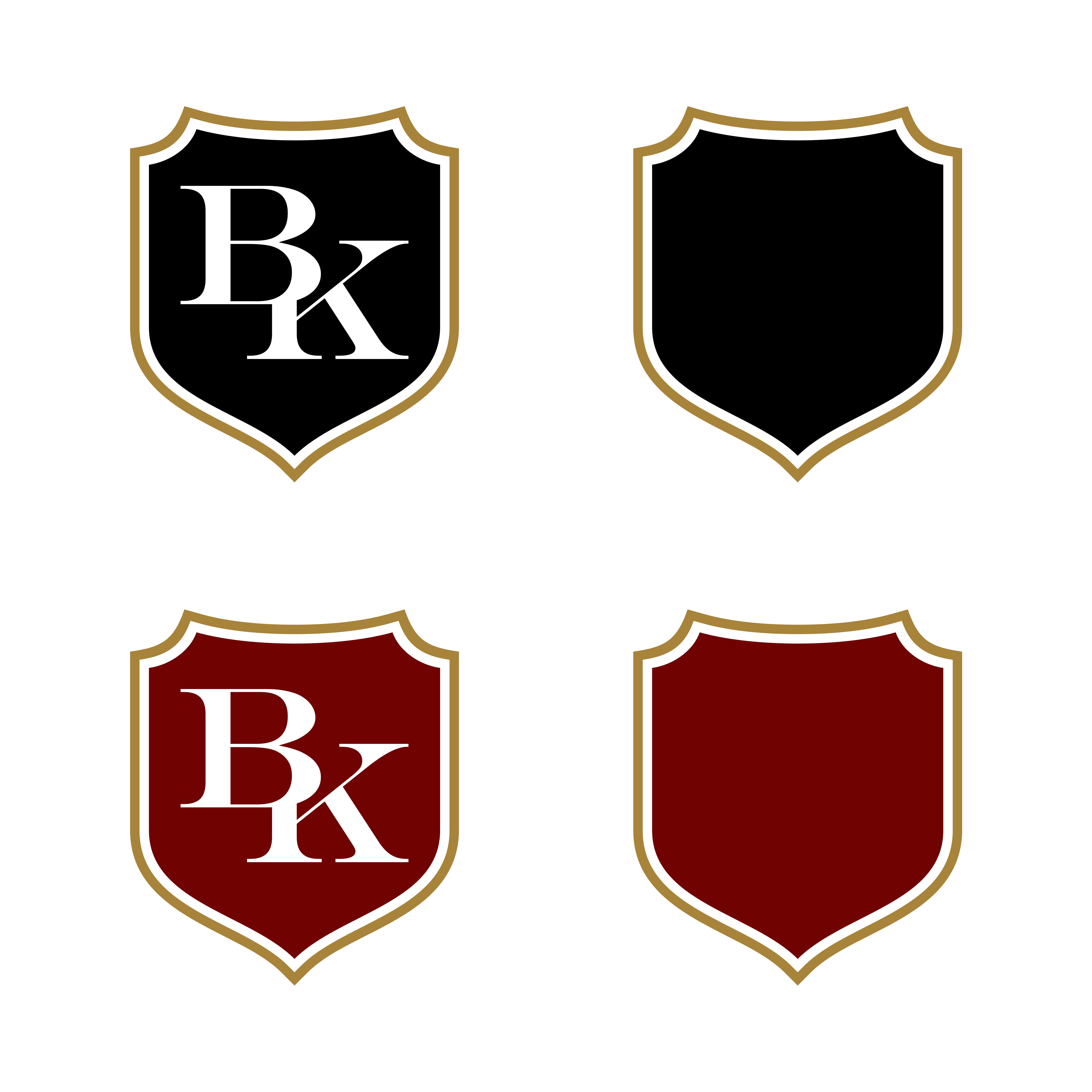 B K Letter Shield Logo Template Illustration Design. Vector EPS 10