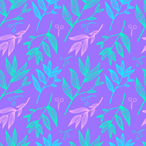 Botanical hand drawn pattern vector