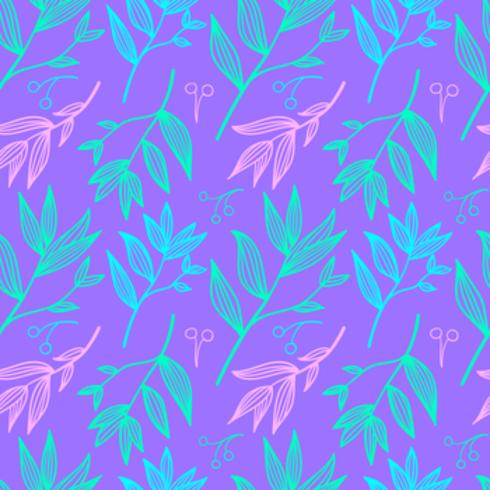 Botanical hand drawn pattern vector