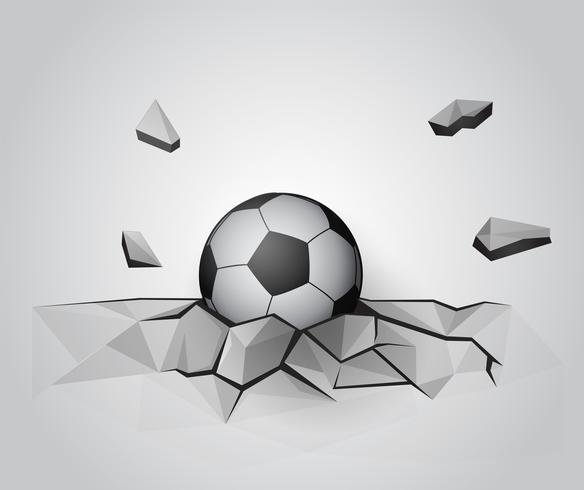 Football on the wall broken. vector