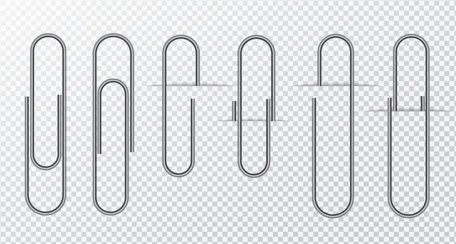 Metal wire paper clip On a transparent background vector