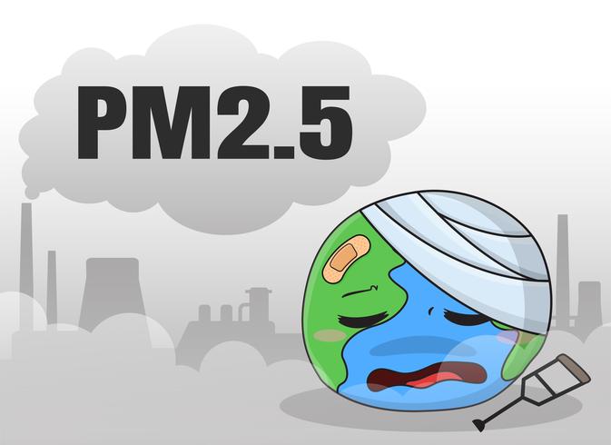 Industrial plants that emit dust and toxic fumes PM 2.5 hurt the world. vector