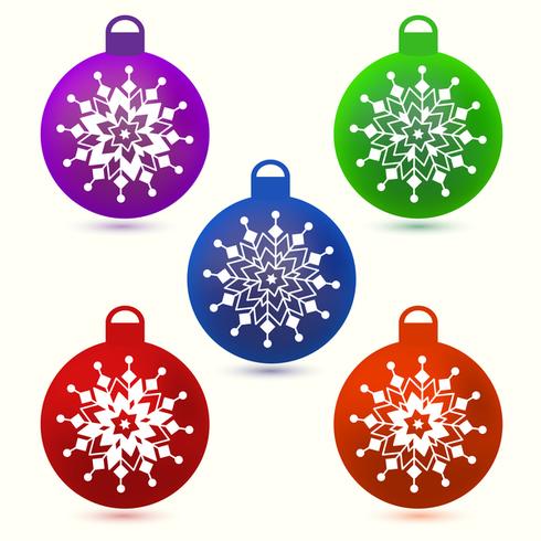 Conjunto de bolas de navidad vector