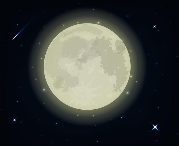 beautiful full moon vector