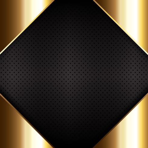 Gold metal on perforated metallic texture  vector