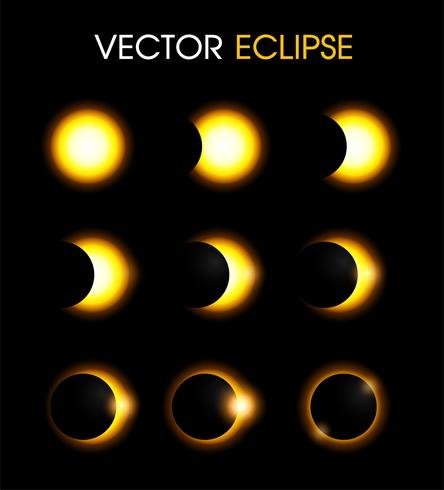 Eclipse solar del sol. vector