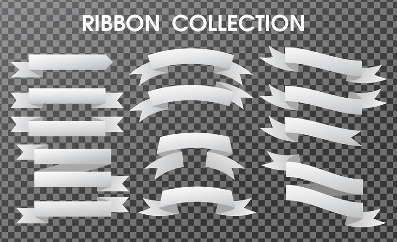 The banner ribbon collection is empty. Separate components on a transparent background. vector