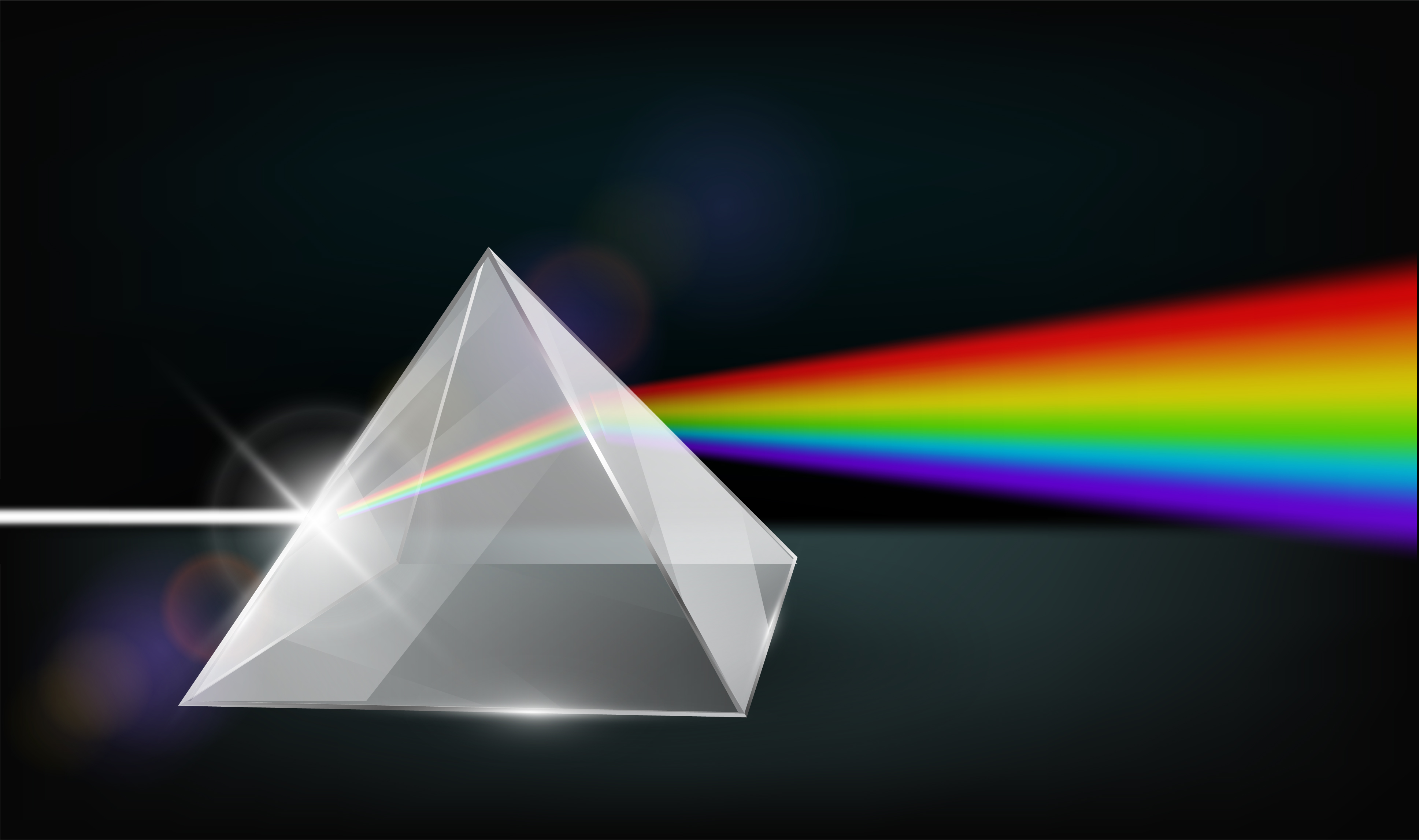 Download Optics physics. The white light shines through the prism. Produce rainbow colors in illustrator ...