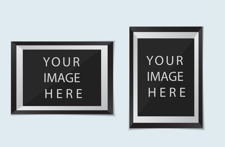 Vector set of template photo frame. isolate on transparent background.