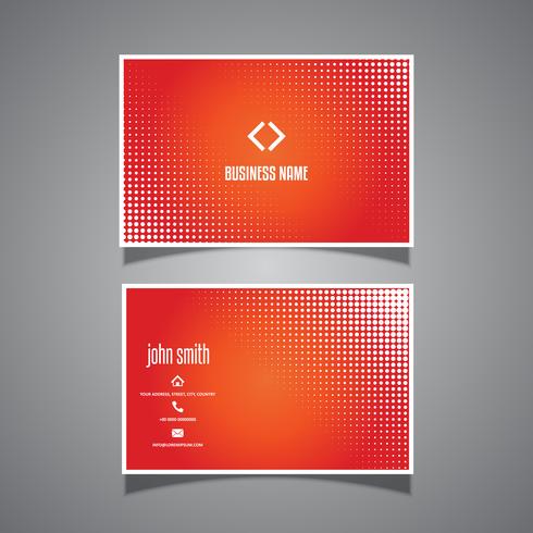 Business card with halftone dots design  vector