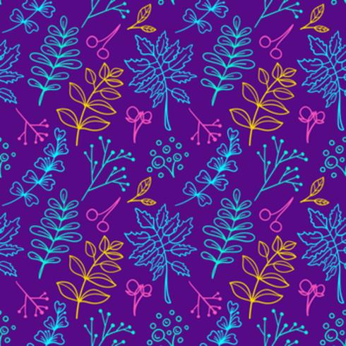 Botanical hand drawn pattern vector