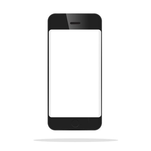 El modelo frontal del smartphone negro. vector