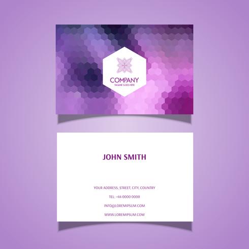 Business card with hexagonal pattern design vector