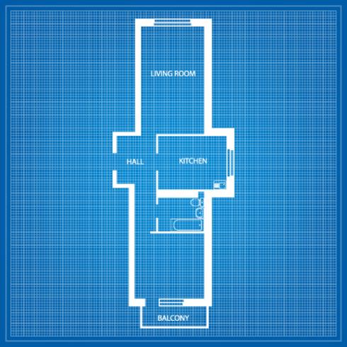 Layout of the apartment vector