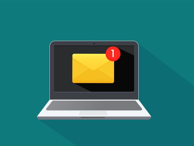 Send and receive email notifications on computers Risk of virus infection. vector