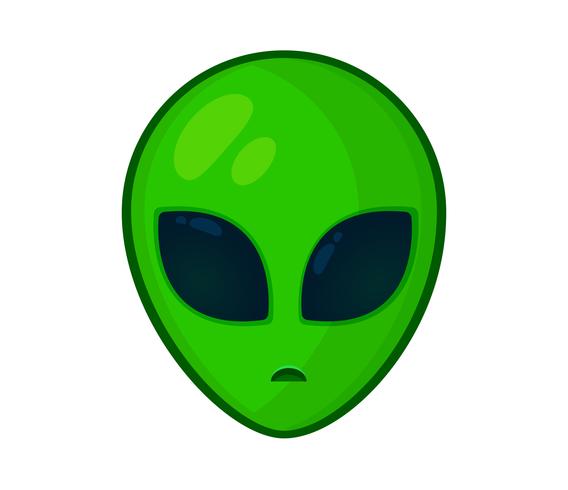 The head and face of the alien form simple. vector