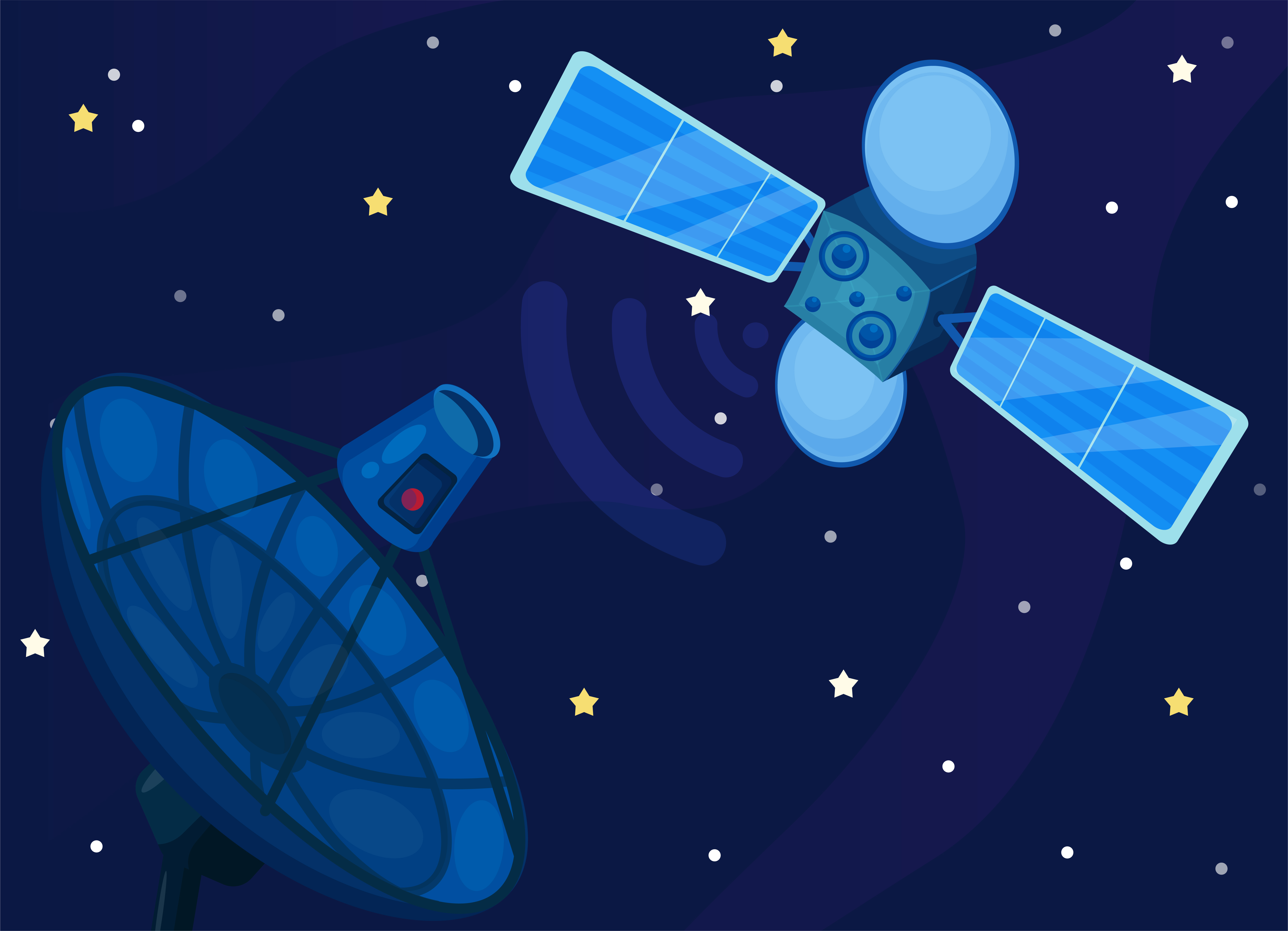 communication satellite or comsat. 594140 - Download Free Vectors