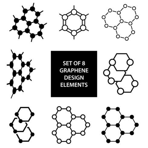 Conjunto de elementos de diseño vectorial de grafeno vector