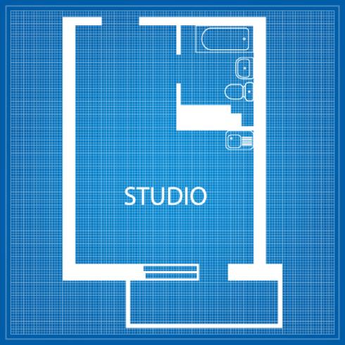 Layout of the Studio vector