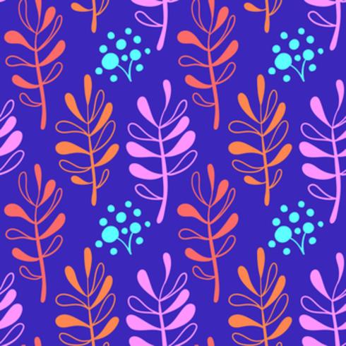 Botanical hand drawn pattern vector