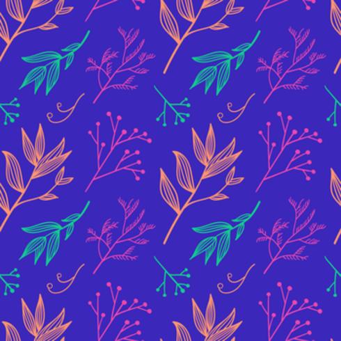 Botanical hand drawn pattern vector