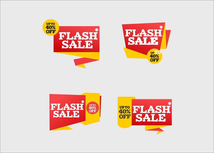 Modern creative flash sale shopping ribbons collection vector