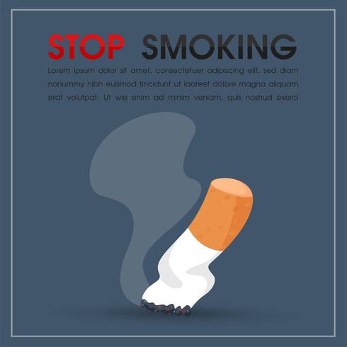 Burning of cigarettes and smoke. stop smoking vector Illustration.